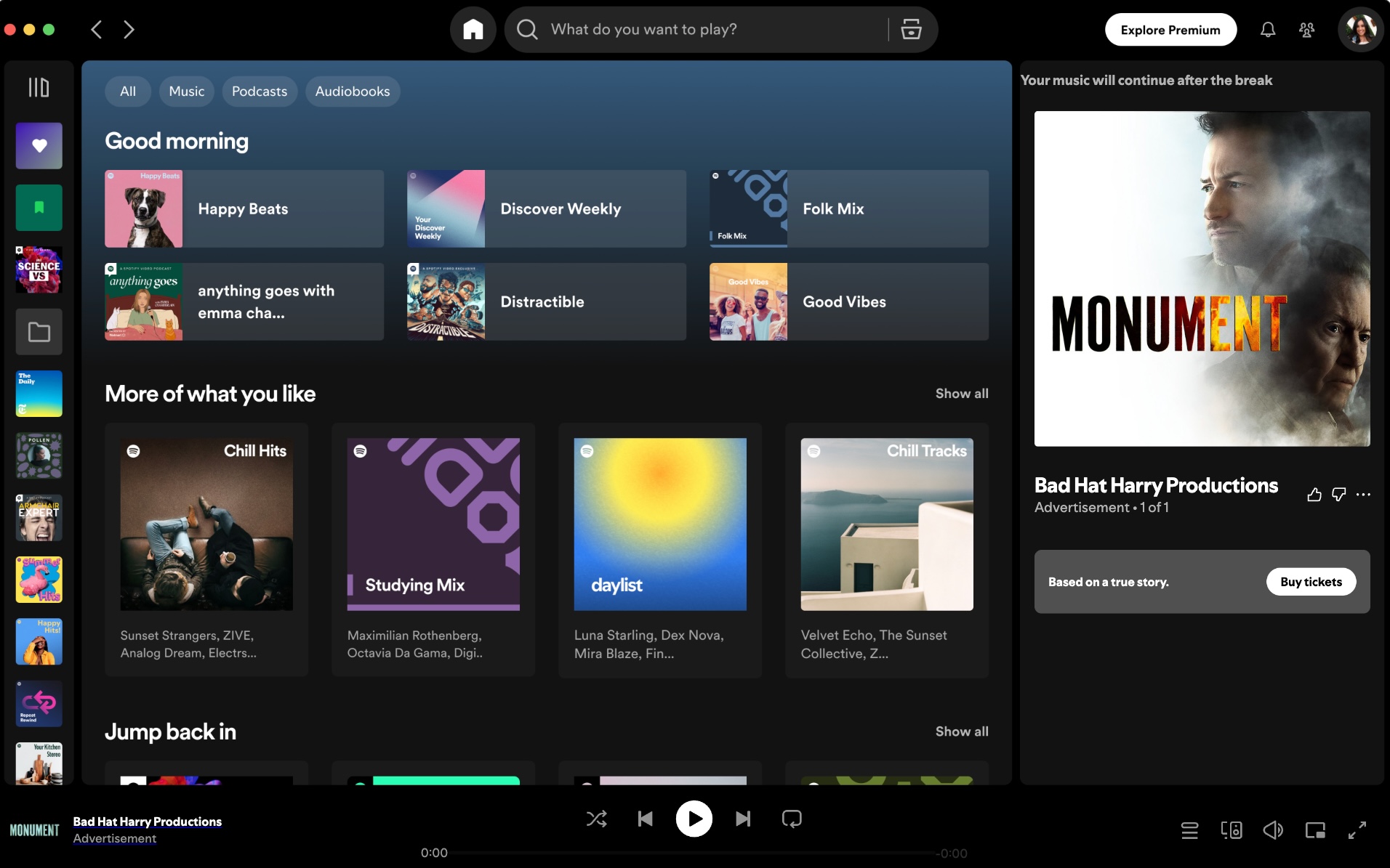 Spotify Desktop Player Ad Preview
