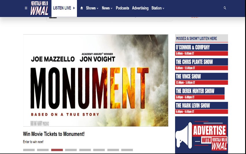 WMAL Homepage Feature